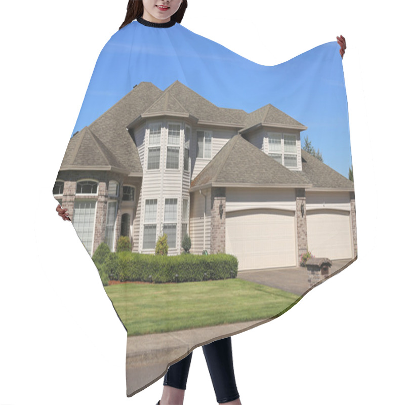 Personality  Beautiful Family Home In Suburban Neighborhood Hair Cutting Cape