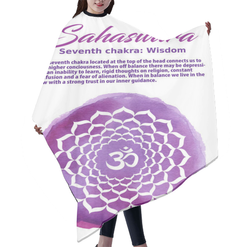 Personality  The Crown Chakra Vector Illustration. Hair Cutting Cape