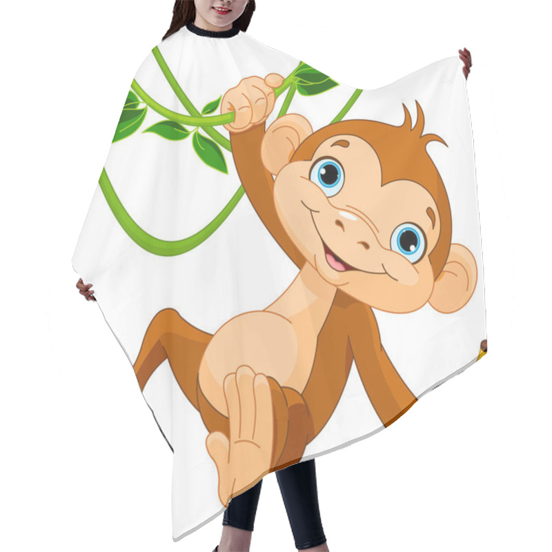 Personality  Baby Monkey On A Tree Hair Cutting Cape