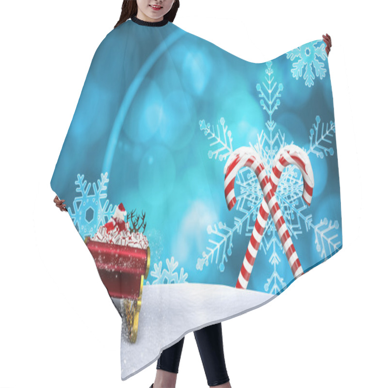 Personality  Composite Image Of Santa Flying His Sleigh Hair Cutting Cape