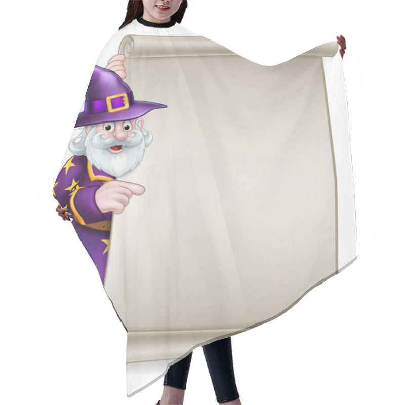 Personality  Cartoon Wizard Halloween Scroll Sign Hair Cutting Cape