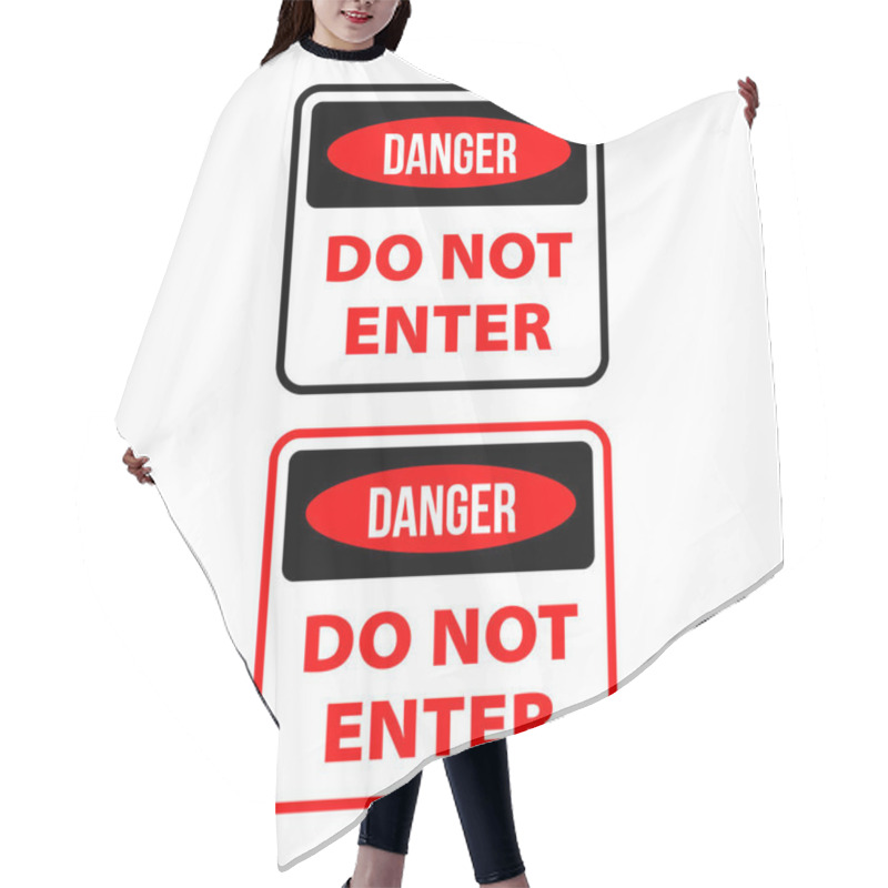 Personality  Stop Restriction Do Not Enter Logo Sign Design Vector Icon Hair Cutting Cape