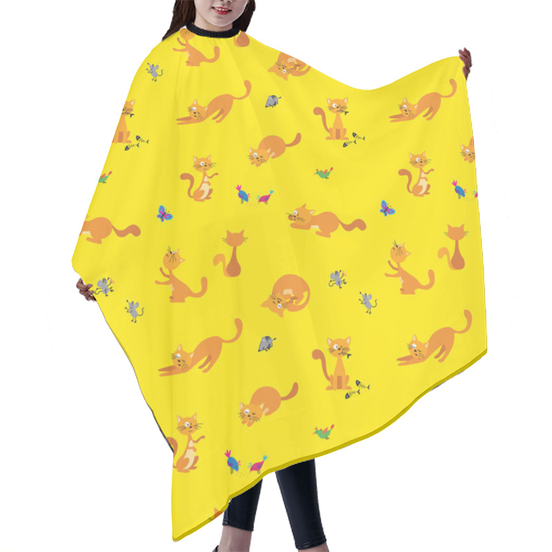 Personality  Funny Ginger Cats Seamless Pattern Hair Cutting Cape