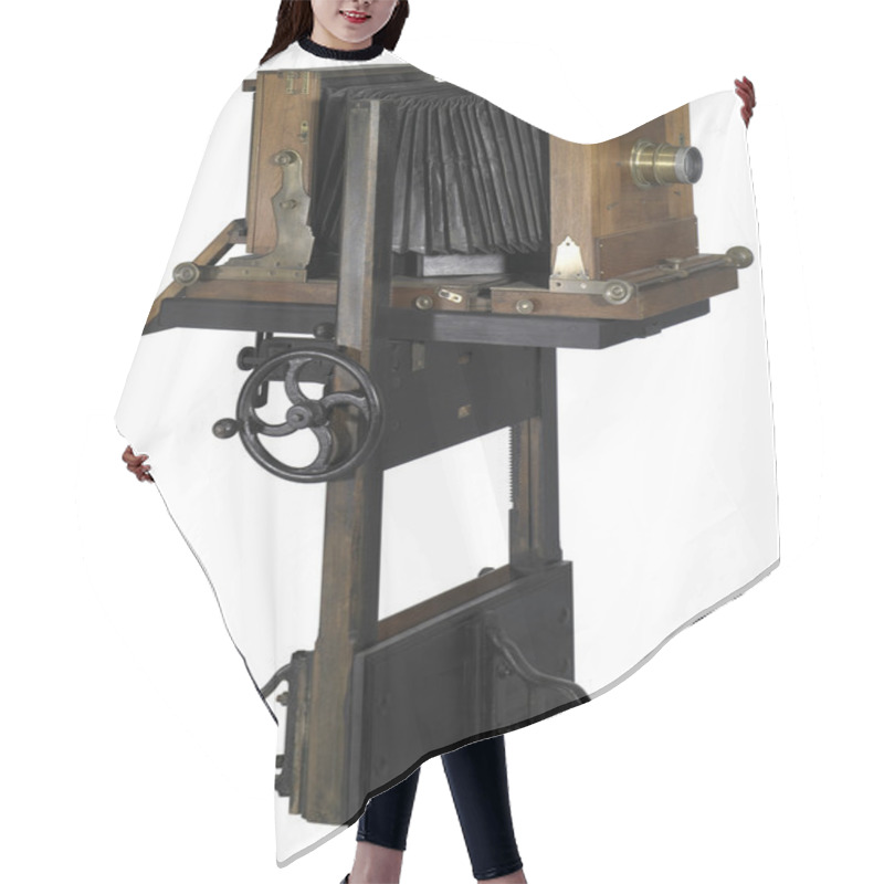 Personality  Nostalgic Wooden Camera Hair Cutting Cape