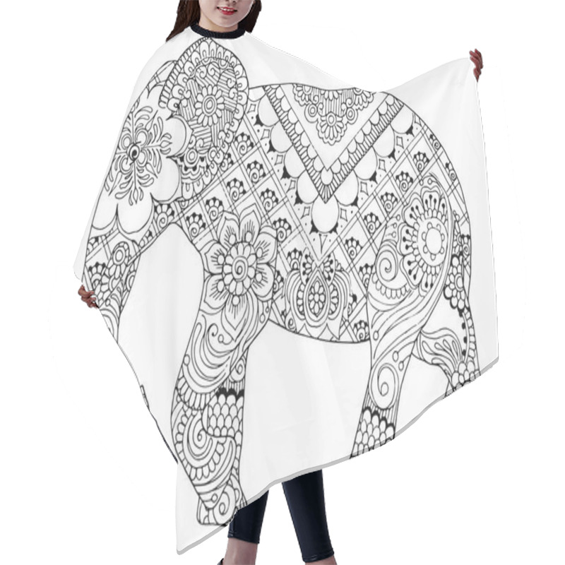 Personality  Elephant With Indian Patterns Hair Cutting Cape