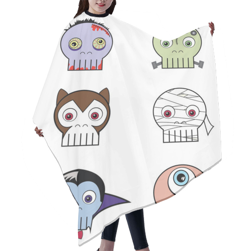 Personality  Monster  Skulls Hair Cutting Cape