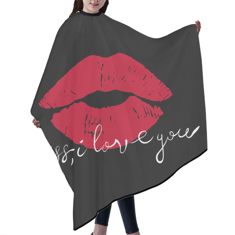 Personality  Kiss Lipstick Romantic Drawing Hair Cutting Cape