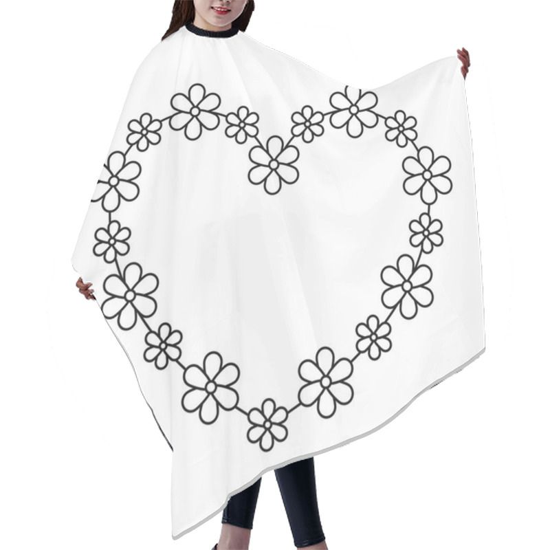 Personality  Beautiful Flowers With Heart Shape Hair Cutting Cape