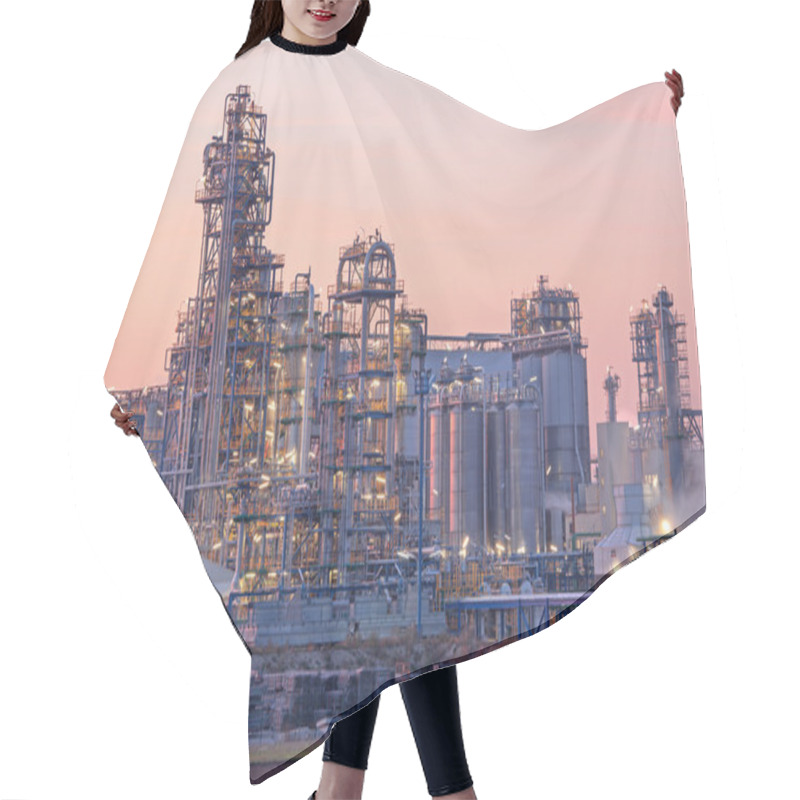 Personality  Oil Refinery Schwechat In Austria In Evening Dusk Hair Cutting Cape