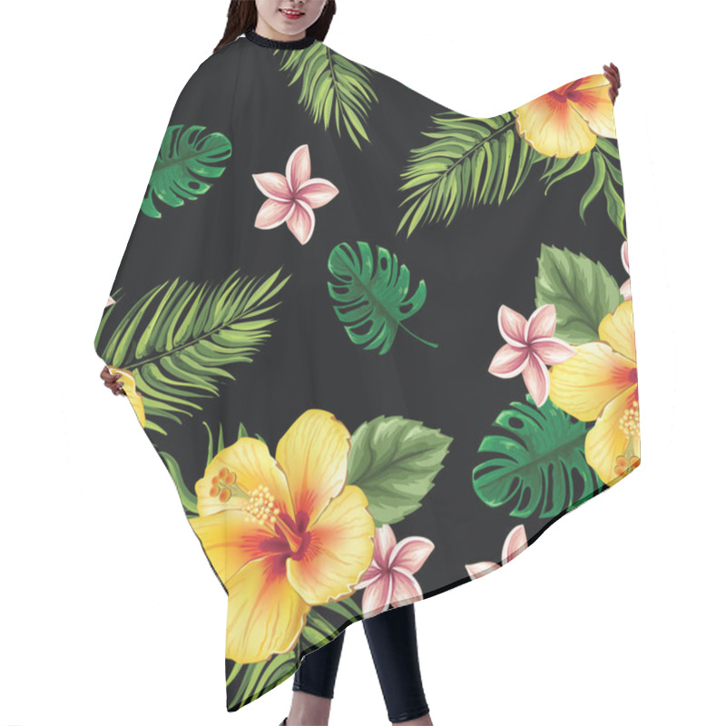 Personality   Seampless Pattern With Wild Flowers And Leaves Hair Cutting Cape