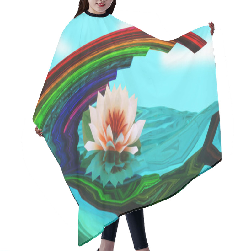 Personality  Rainbow Joy Background Video 3D Rendering Hair Cutting Cape