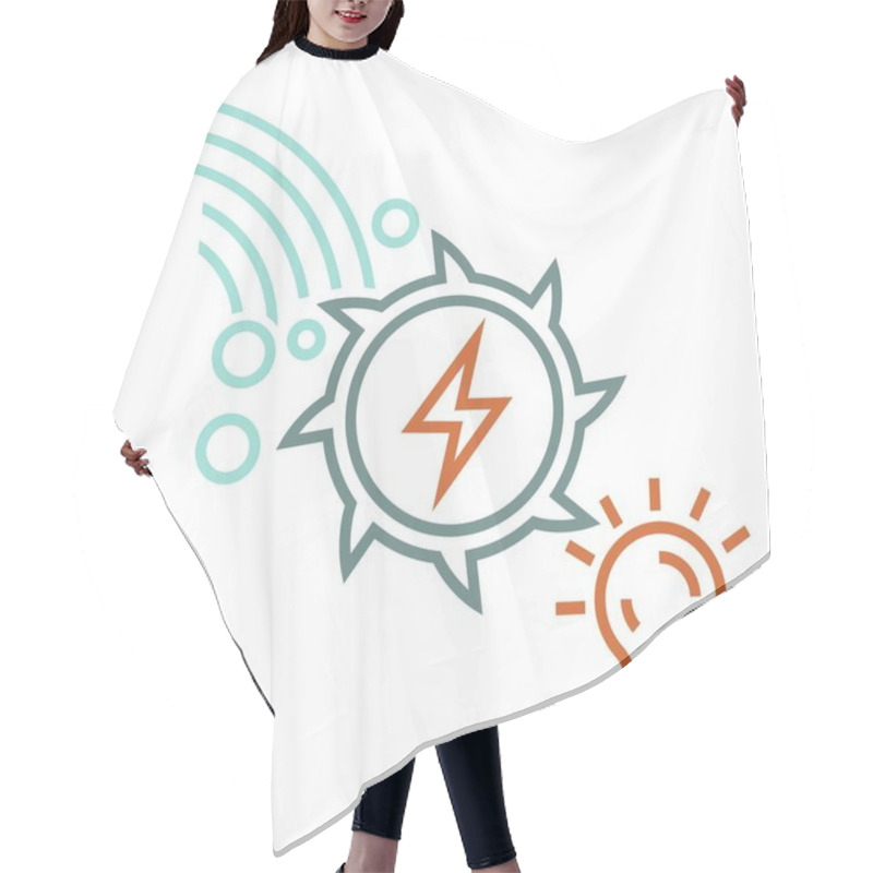 Personality  Hydroelectric Power Station Icon. Water-power Plant Sign. Renewable Energy Source. Ecology Concept. Editable Vector Illustration In Modern Outline Style Isolated On A White Background. Hair Cutting Cape