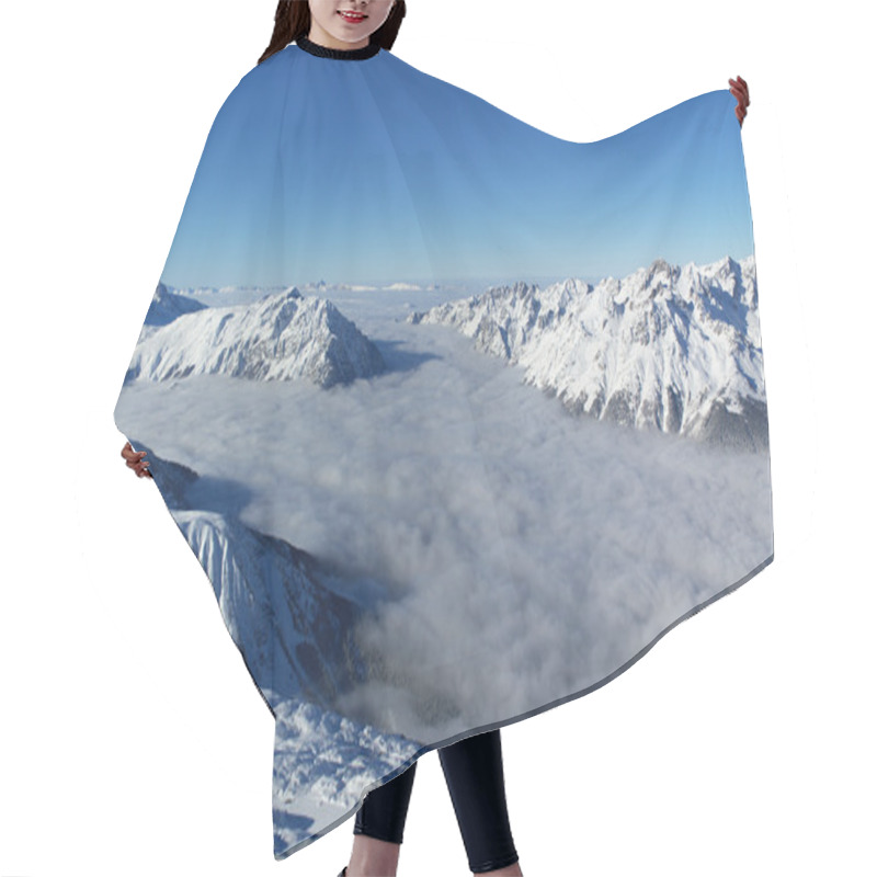 Personality  Panoramic View On Alps Winter Mountains Hair Cutting Cape