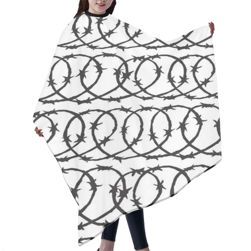 Personality  Barbed Wire. Vector Drawing Hair Cutting Cape