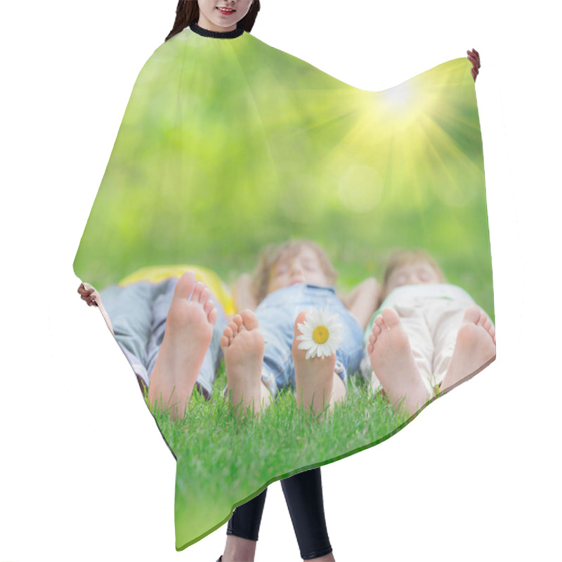 Personality  Happy Children Playing Outdoors Hair Cutting Cape