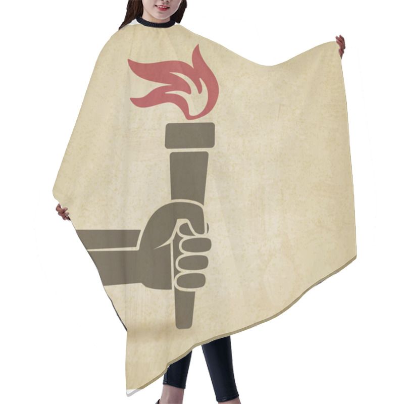 Personality  Hand With Torch Symbol Hair Cutting Cape