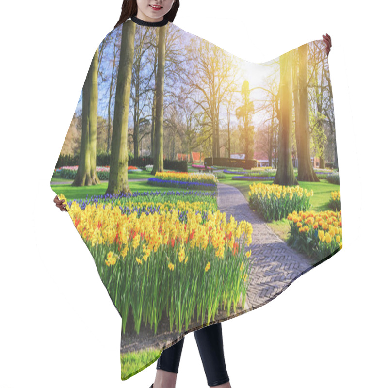 Personality  Spring Landscape With Yellow Daffodils Hair Cutting Cape