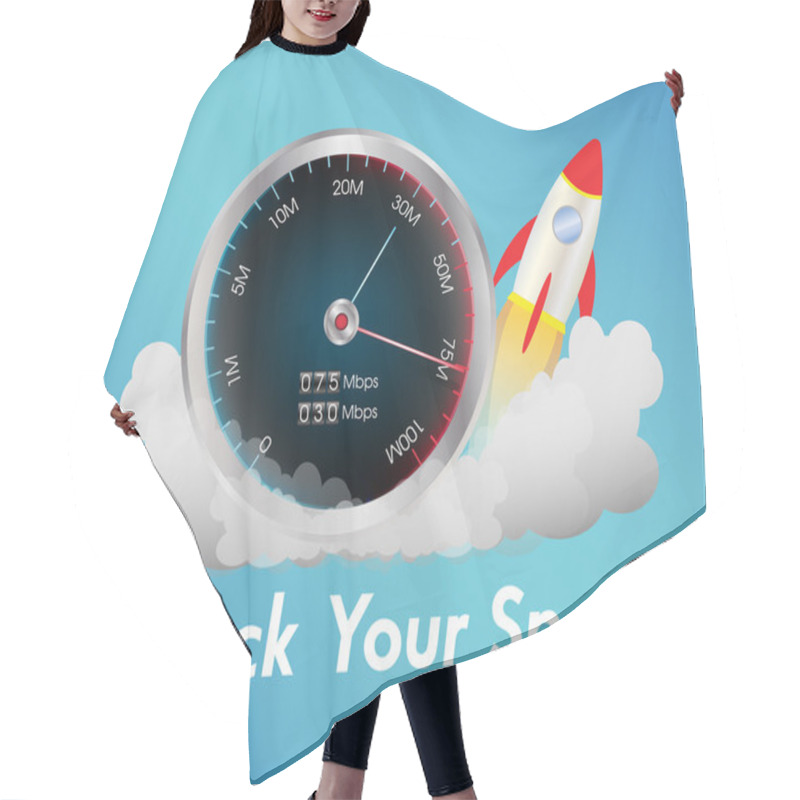 Personality  Internet Speed Test Meter With Rocket Hair Cutting Cape