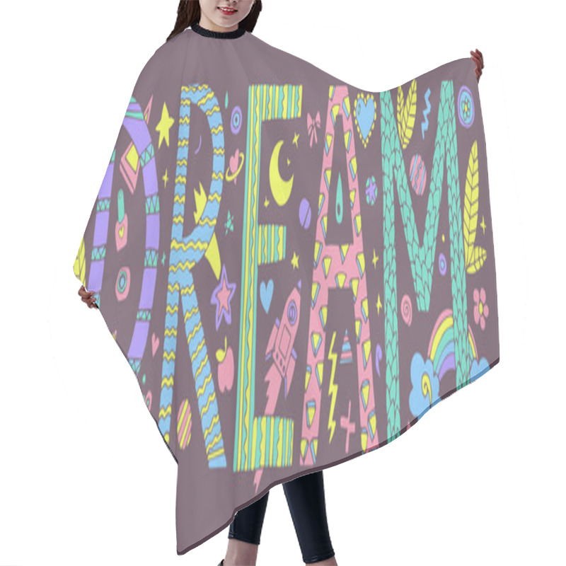 Personality  Doodle Dream Lettering Hair Cutting Cape