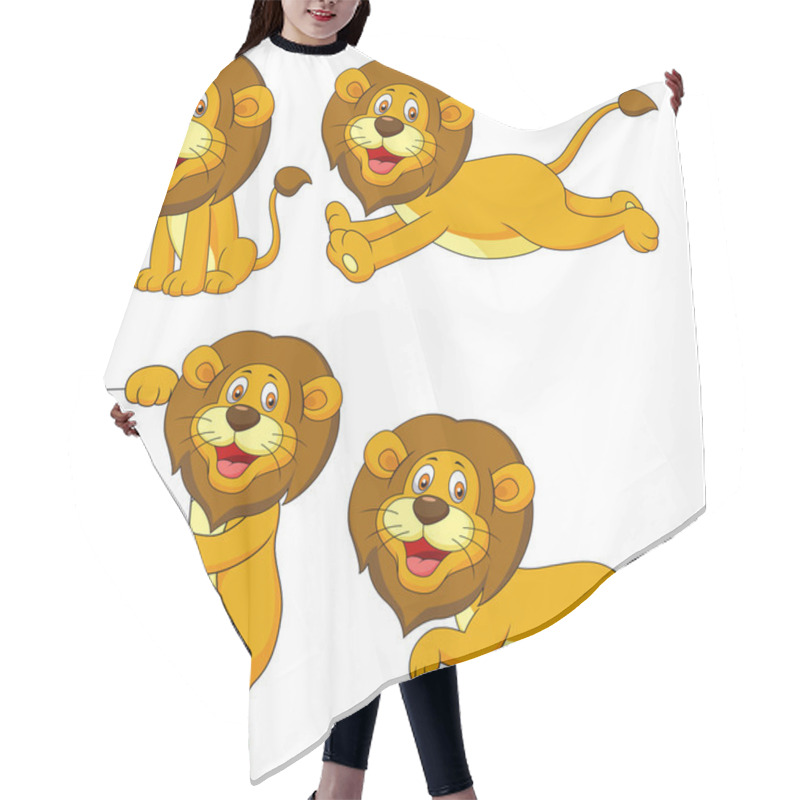 Personality  Cute Lion Cartoon Set Hair Cutting Cape