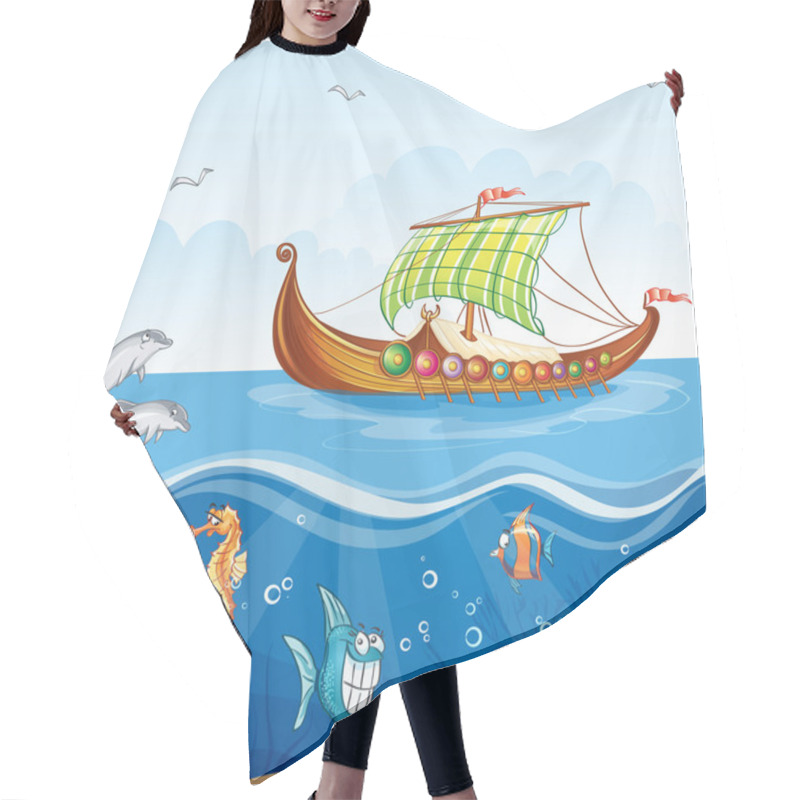 Personality  Water World With Merchant Ships Viking S.VI Hair Cutting Cape