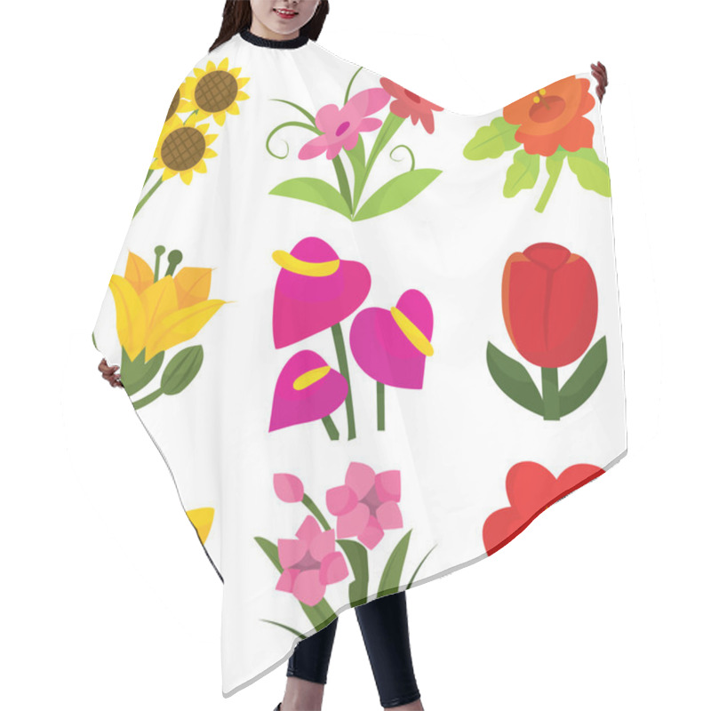 Personality  Flowers Set Hair Cutting Cape