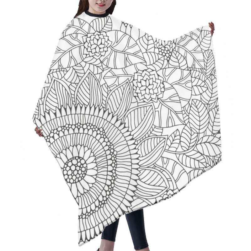 Personality  Seamless Floral Doodle Background Hair Cutting Cape