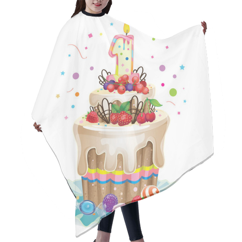 Personality  Happy Birthday Cake 1 Hair Cutting Cape