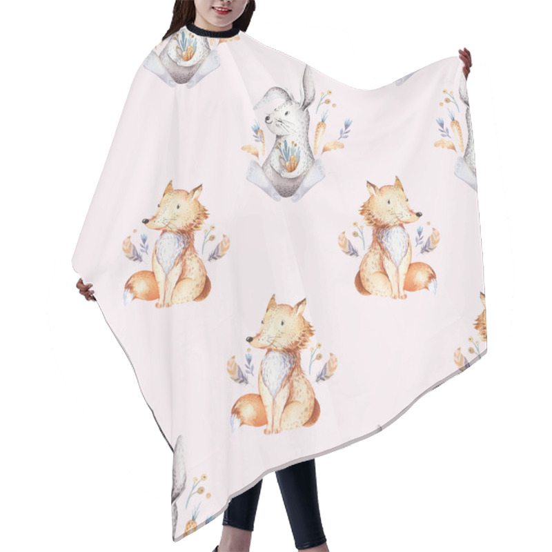 Personality  Baby Animals Nursery Isolated Seamless Pattern For Children Hair Cutting Cape