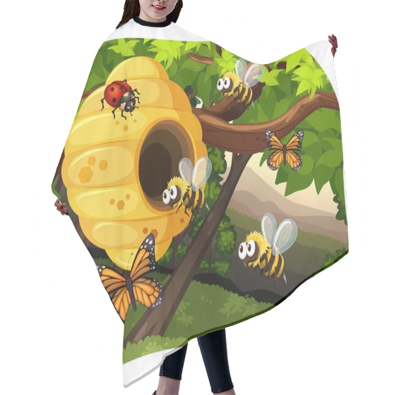 Personality  Bees And Bugs In The Tree Hair Cutting Cape