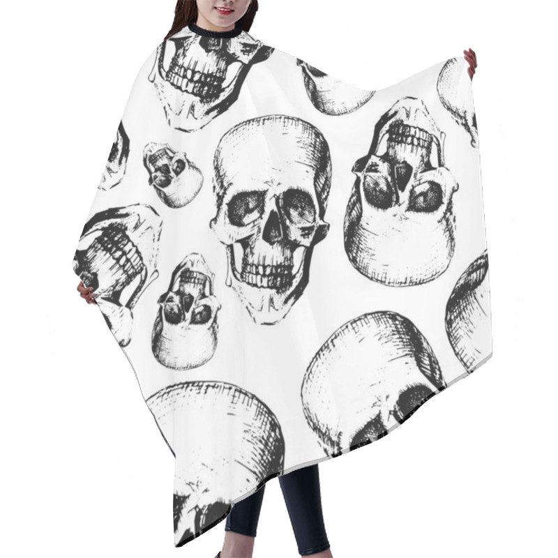 Personality  Skulls On Texture Background Hair Cutting Cape