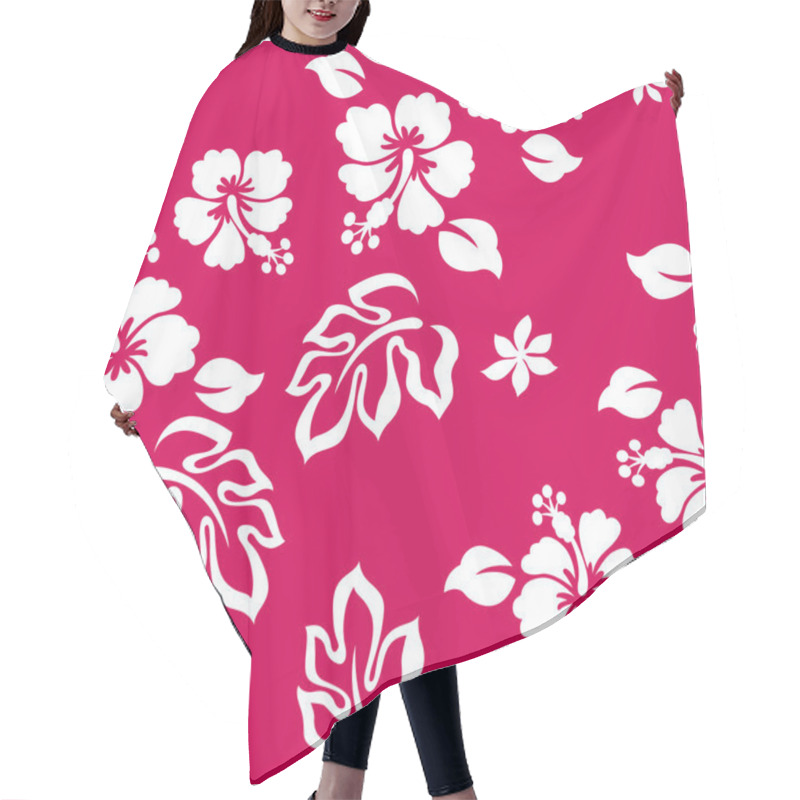 Personality  Hibiscus Flower Seamless Pattern Hair Cutting Cape