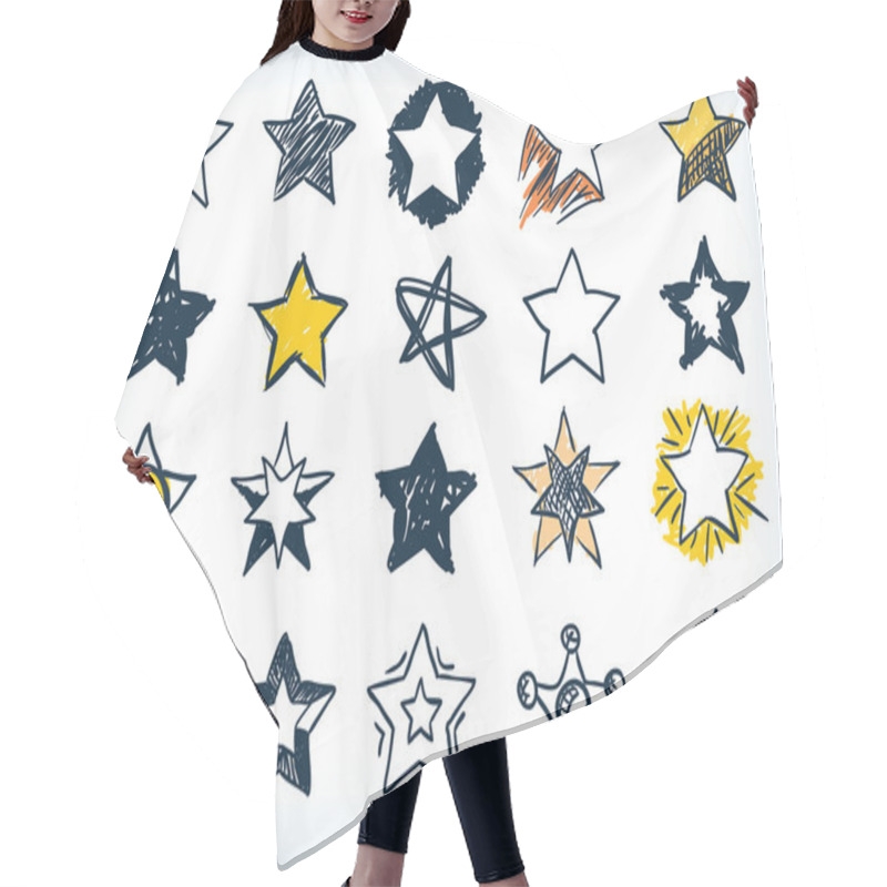 Personality  Collection Of Handdrawn Stars Hair Cutting Cape