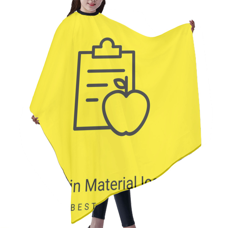 Personality  Apple And A Clipboard With Notes For Gymnast Diet Control Minimal Bright Yellow Material Icon Hair Cutting Cape