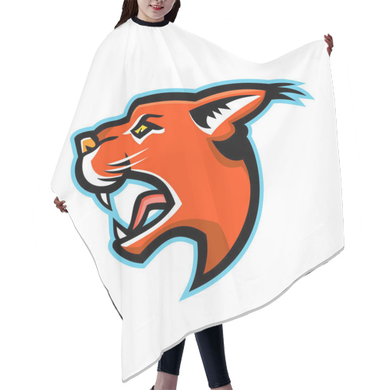 Personality  Caracal Head Side Mascot Hair Cutting Cape