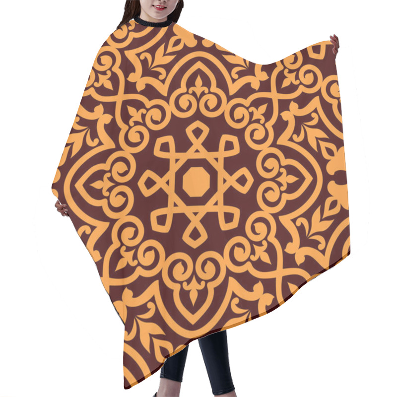 Personality  Bold Intricate Arabic Seamless Pattern Hair Cutting Cape