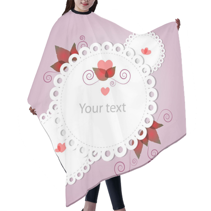 Personality  Vector Floral Frame. Vector Illustration. Hair Cutting Cape