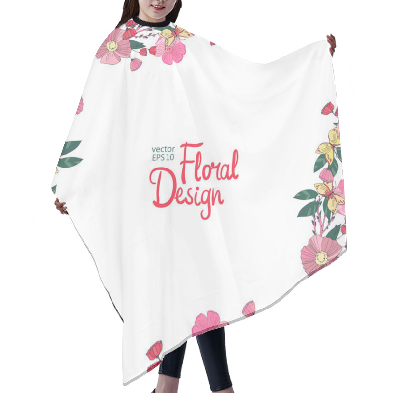 Personality  Floral Corner With Flowers Berries And Butterfly Hair Cutting Cape