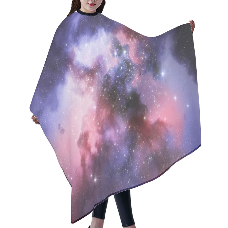 Personality  Deep Space Nebula And Galaxy Background 3d Illustration. Hair Cutting Cape