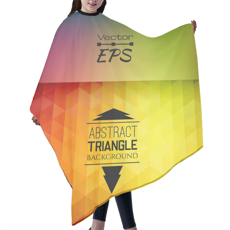 Personality  Retro Mosaic Pattern Of Geometric Triangle Shapes Hair Cutting Cape