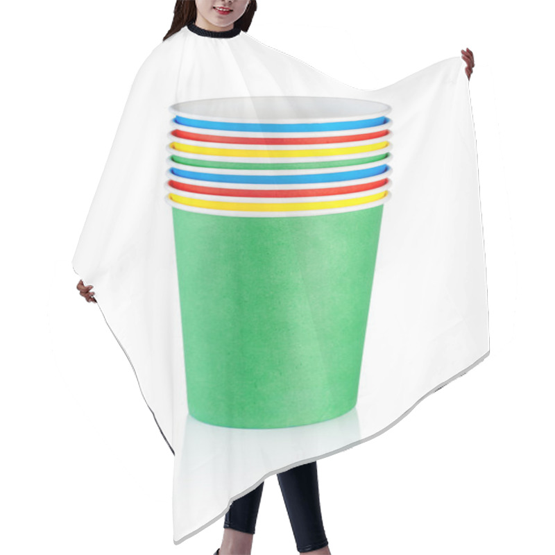 Personality  Stack Of Disposable Cups Hair Cutting Cape