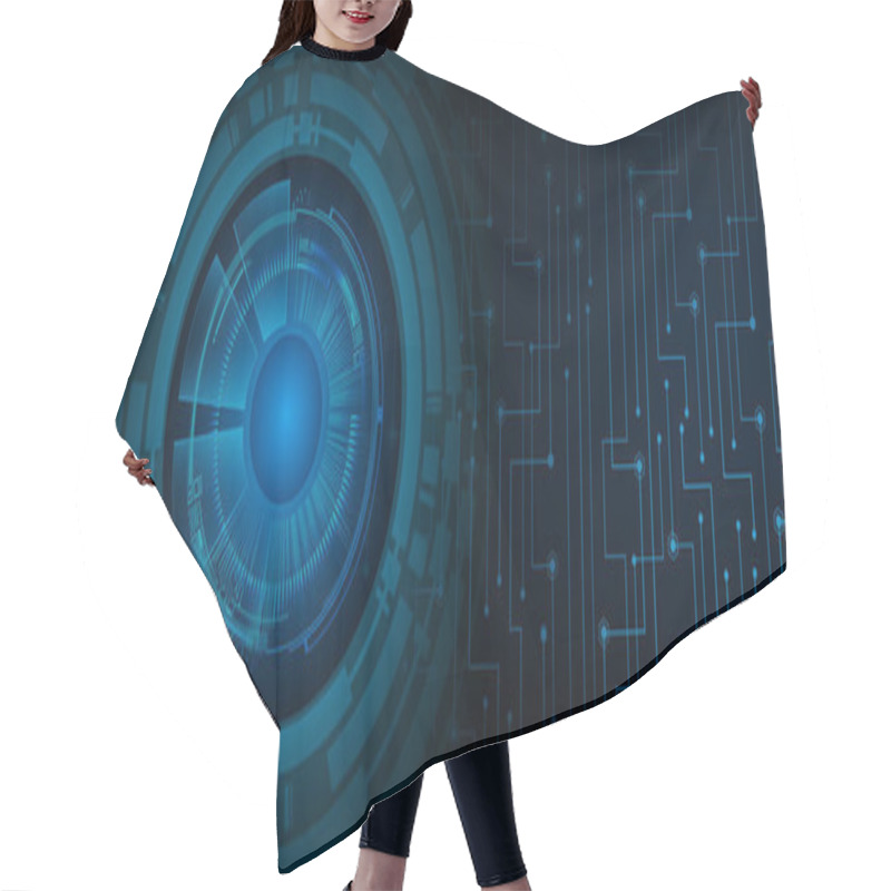 Personality  Eye Cyber Circuit Future Technology Concept Background Hair Cutting Cape