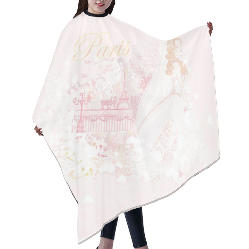 Personality  Beautiful Bride In Paris Card Hair Cutting Cape