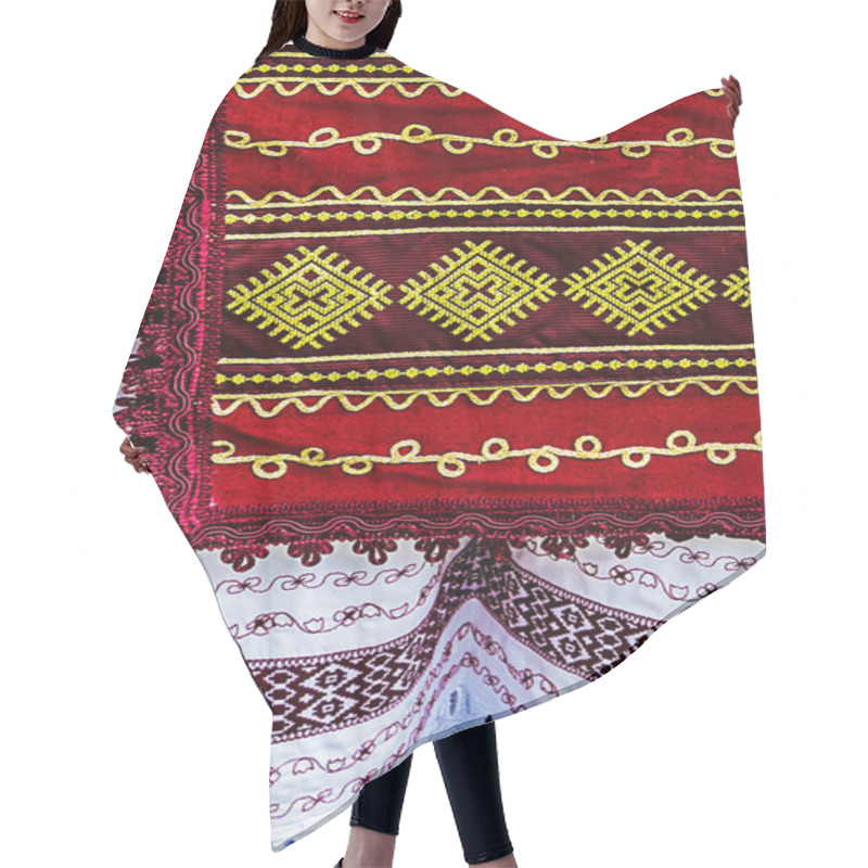 Personality  Material With Romanian Traditional Embroidery-2 Hair Cutting Cape