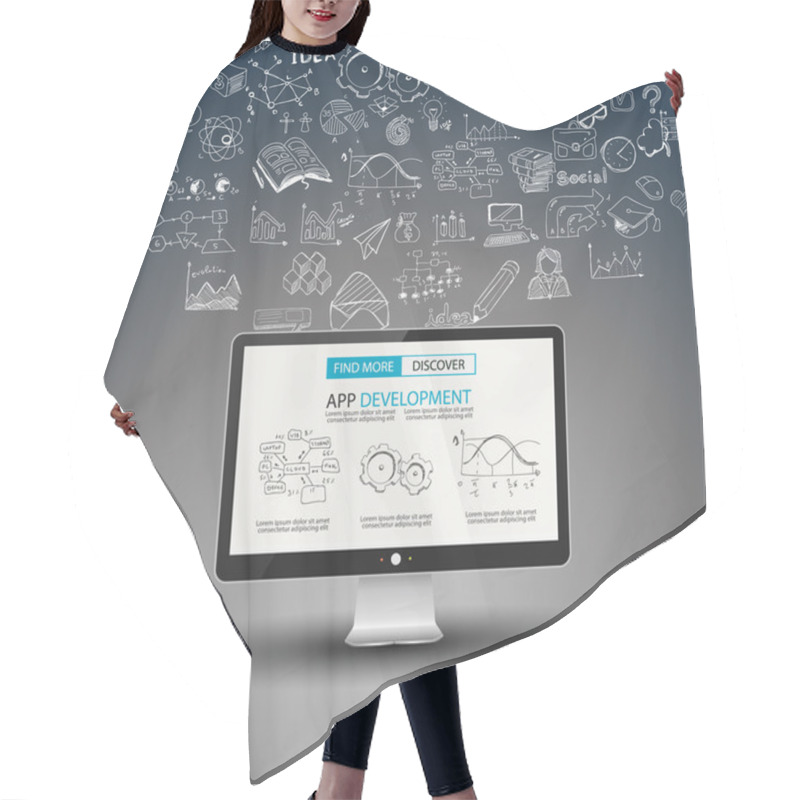 Personality  App Development Infpgraphic Concept Hair Cutting Cape