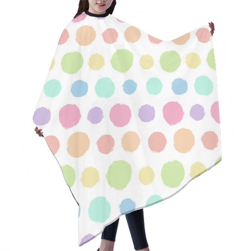 Personality  Seamless Pattern With Painted Polka Dot Texture Hair Cutting Cape