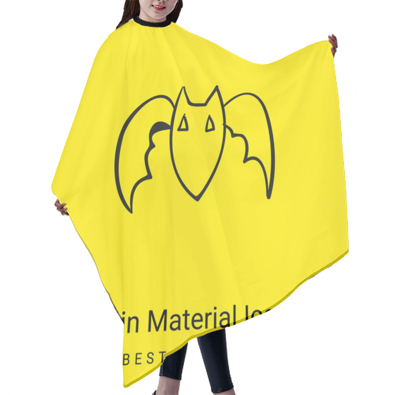 Personality  Bat Outline Minimal Bright Yellow Material Icon Hair Cutting Cape