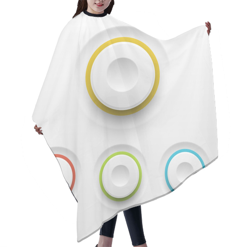 Personality  Vector Buttons On White Background Hair Cutting Cape