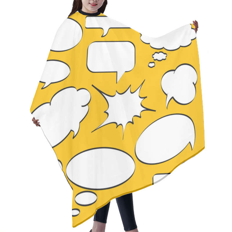 Personality  Comics Style Speech Bubbles Hair Cutting Cape