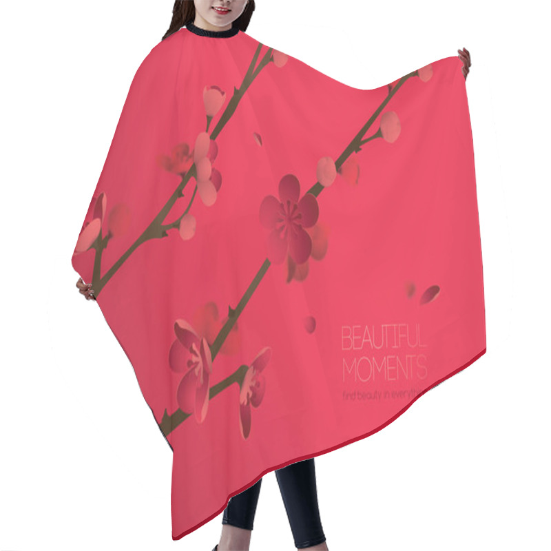 Personality  Blossoming Plum Branch Hair Cutting Cape